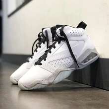Nike 男款Jordan Lift off 合成皮革 簡約百搭 避震防滑耐磨 中幫 復古籃球鞋 - 白色 - 查看 3