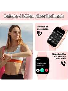 Smartwatch, Reloj Inteligente Mujer y Hombre con Llamadas Bluetooth, GPS, Pulsera Deportivo Dama Impermeable con Pantalla Táctil HD de 1.83'', 120+ Modos Deportivos, para iPhone Andriod,38913982 - Oro negro - Ver 2