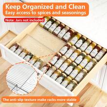 4pcs/8pcs Drawer Spice Organizer Box, 4/8 Tier Transparent Spice Rack Drawer Storage Box, Extendable From 30cm To 60cm, Drawer And Base Spice Rack Organizer (Jars Not Included) - Multicolor - View 2