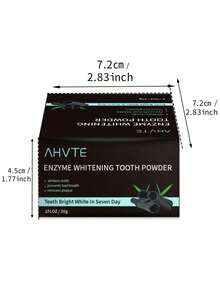 AHVTE Bột đánh răng than tre bạc hà đen 30g, hơi thở thơm mát, làm sạch sâu, chăm sóc răng miệng, nụ cười tự tin rạng rỡ, hương bạc hà lâu trôi, công thức than tre cho nụ cười khỏe mạnh và trắng sáng hơn - màu đen - Xem 8