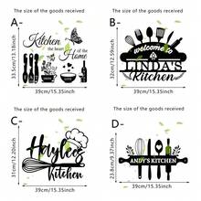1/4pcs Creative Kitchen Quote Wall Art Welcome Sign Lettering Decal Waterproof PVC Mural For Family Cooking Area Fridge Tile Background Wall Ornament DIY Prop Baking Accessories - Multicolor - View 2