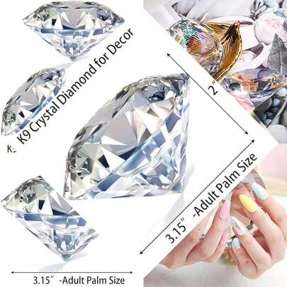Presse-papiers en diamant cristal pour mariage, baby shower, anniversaire, centre de table et décoration de bureau à domicile, bijoux en verre étincelant en cristal K9