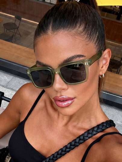 1 Pair Unisex Retro Large Square Classic Casual Sunglasses, Suitable For Daily, Vacation, Travel, Sports, Driving, Festivals, Beach, Electronic Music Festivals, Outings, Summer Accessories, Vacation, Family Outings, Golf, Hiking