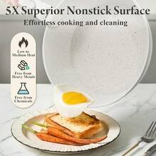 19 Pcs Pots And Pans Set Non Stick Ceramic Cookware Set With Removable Handles - Induction Kitchen Cookware Sets & RV Cookware | Dishwasher & Oven, In Cream White | Professional Ceramic Cookware Set, Healthy Nonstick Cookware, Complete Induction Ready Cookware, Removable Handle Cookware - White - View 4