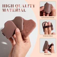 BS-MALL 22件套化妆刷套装，包含：14支高品质双头化妆刷、7个不同形状的化妆海绵、1个化妆包、1个纸盒。化妆工具，不掉毛，不刺激皮肤，三角形收纳盒，包含腮红刷、修容刷、眼影刷、高光刷、遮瑕刷。 - 咖啡棕 - 查看 6