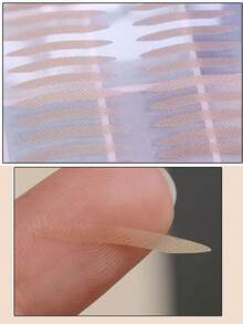 10pcs Invisible Double Eyelid Tape, Lace Mesh Eyelid Stickers, Natural Look, Suitable For Men And Women - Nude - View 2