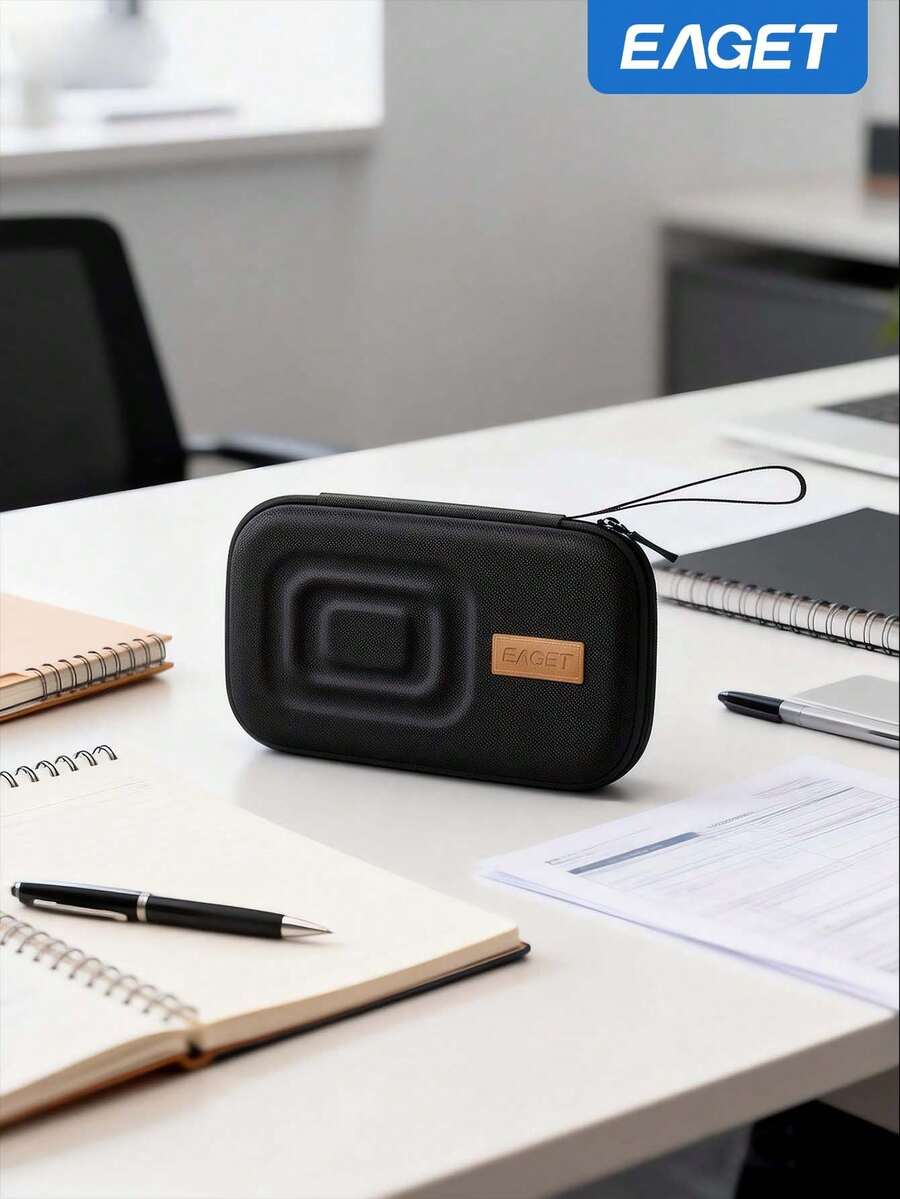 牛津布多功能收纳袋，硬壳防摔抗压，防水，三重防护设计，安全旅行包 - 黑色 - 查看 1