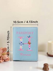 Customizable 26 Letter Name Passport Holder/Ticket Holder, With Buckle Design, Can Store Credit Cards And Business Cards, PU Leather Travel Document Card Holder, Ultra-Thin File Storage Pouch - Multicolor - View 9
