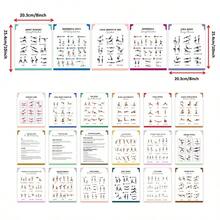 23pcs/Set Full Body Workout Kit, Fitness Challenge, Workout Guide Cards, Professional Full Body Exercise Accessories, Fitness Challenge Gymnastics Training, Home Weight Loss Guide Cards, Frameless Design, Size 8" X 10"