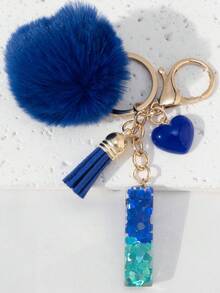 Móc khóa chữ cái, móc khóa hình quả cầu bông dễ thương, có thể treo trên túi xách, ba lô, xe hơi, món quà lý tưởng cho các cô gái, cũng là phụ kiện cho ví và túi xách, móc khóa tua rua, phụ kiện thời trang cho túi xách - Phụ kiện thời trang nữ - Nhiều màu - Xem 27