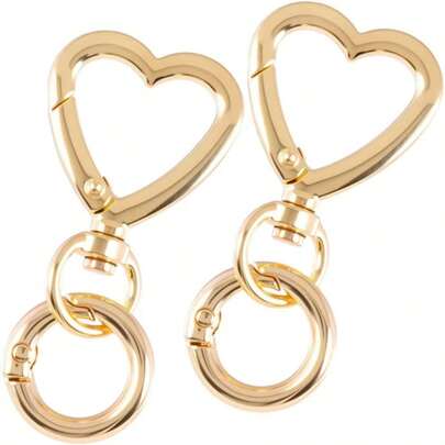 Fashionable Versatile Heart Shaped Spring Ring Bag Keychain Pendant Accessory
