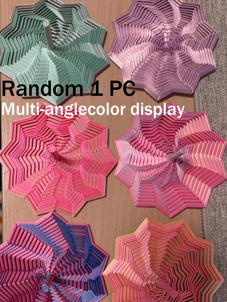 4 piezas Estructura plegable 3D poligonal impresa en 3D, doble efecto calmante y alivio del estrés, decoración de escritorio, regalo perfecto para fiestas de cumpleaños y días festivos. Spinner de relajación sensorial expandible impreso en 3D - Multicolor - Añade 11
