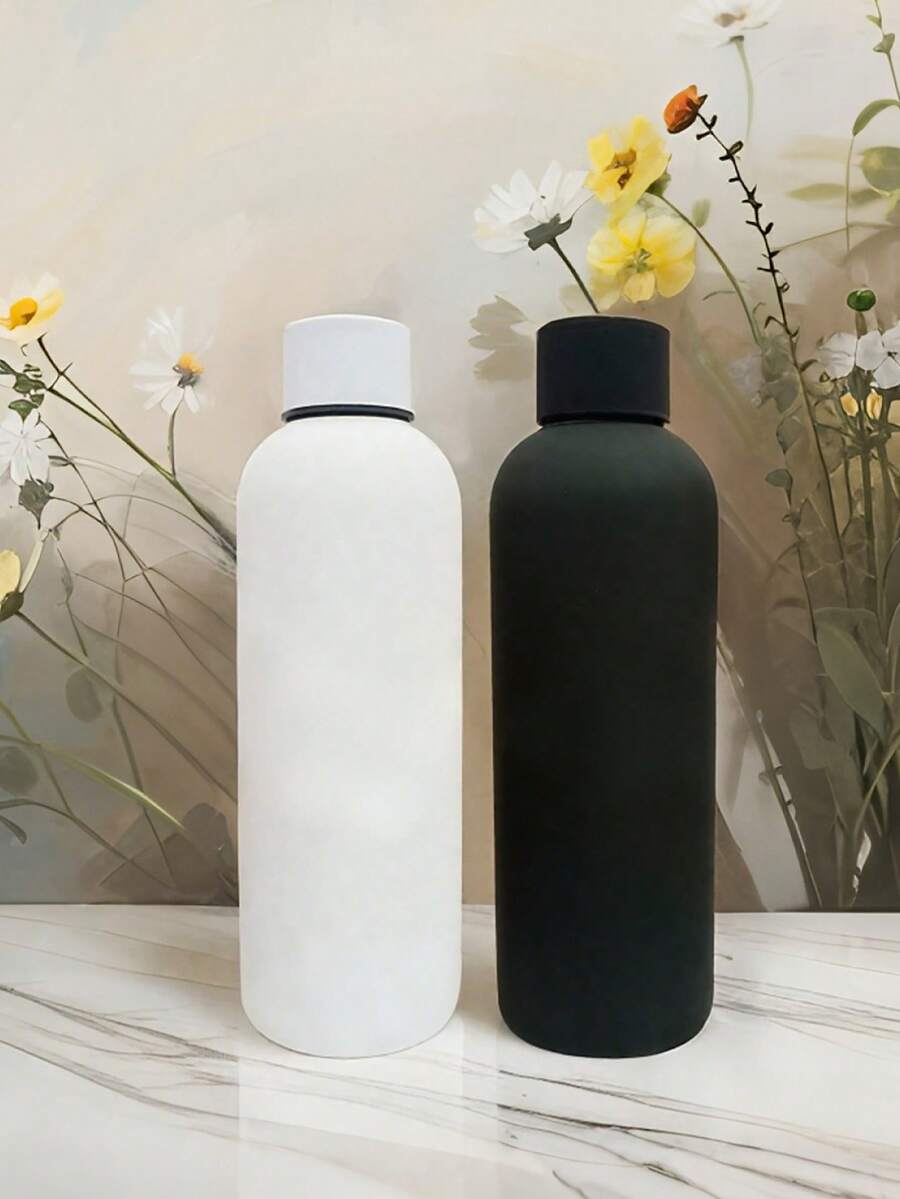 500ml Stainless Steel Vacuum Insulated Tumbler, Water Bottle (Fashionable Matte Colors), Available In Pink, Purple, Black, White, Red And More. Odorless, Suitable For Hot And Cold Drinks. Streamlined Design, Comfortable Grip, Suitable For Driving, Commuting, Outdoor Activities, Business Gifts And More. - Multicolor - View 1