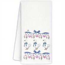 2/4/6/8/10/12pcs Bow Goose Hand Towels For Bathroom Decoration, Goose Kitchen Towels, Valentine's Day, Birthday And Other Festivals To Give To Family And Friends Kitchen Towel Set,Machine Washable - 16 X 24 Inch Rectangular Towels, Suitable For Kitchens And Bathrooms - Nhiều màu 4 - Xem 5