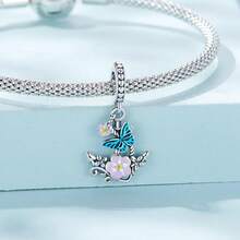 Cute Panda Animal 925 Sterling Silver Charms For Bracelets And Necklace Dangle Pendants Butterfly Elephant Dog Bead Jewelry Present For Women Family Friends - 花朵錨吊墜垂墜 - 查看 3