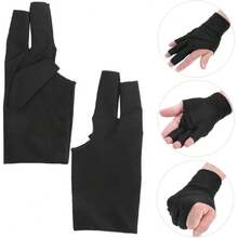 Paquete de 2 Guantes Deportivos de Billar de 3 Dedos, Mejoran la Precisión del Golpe, Agarre Antideslizante, Adecuados para Hombres y Mujeres,38913116 - Multicolor - Ver 5