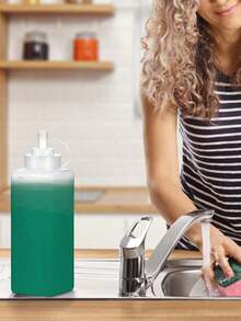 1pc Squeeze Sauce Bottle! Leak-Proof Design + Clear Measurement Markings, With Lid Seasoning Jar, Suitable For Grilling, Salad And Baking - 0.6L/0.8L/1L (20oz/27oz/33oz) - Transparent White - View 11