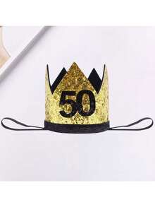 Birthday Party Crown Hat, Gold 20th Adult Birthday Hat, 30/40/50/60/70 Years Old Birthday Celebration Party Crown Hat, Retirement Party Crown Birthday Hat, Birthday Party Hats