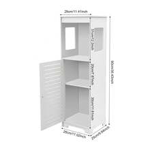 White Bathroom Cabinet With Ventilation (4 Levels) Modern PVC Storage Cabinet 25kg Load Capacity Ideal For Bathroom, Toilet & Guest Room - 白色 - 查看 5