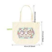 Miniso 千川系列刺绣花环手提包，轻便防水材质，刺绣人物花环装饰，大容量设计，适合通勤/购物/休闲外出，可爱便携手提包 - 彩色 - 查看 10