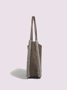 2025 Nuova Borsa a Spalla Morbida e Soffice per Donna, Borsa a Tracolla Semplice e Chic in Pelliccia Sintetica per Uso Quotidiano - Caffè - Visualizzare 3