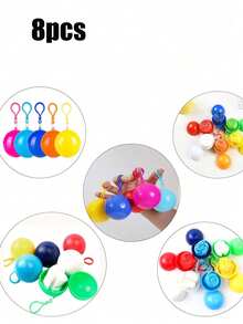 Bộ 1/3/5/8 quả bóng áo mưa di động, áo mưa dày dặn dùng một lần kèm hộp đựng hình cầu, thích hợp cho leo núi và cắm trại; có thể treo trên ba lô; màu sắc ngẫu nhiên. - Nhiều màu - Xem 13