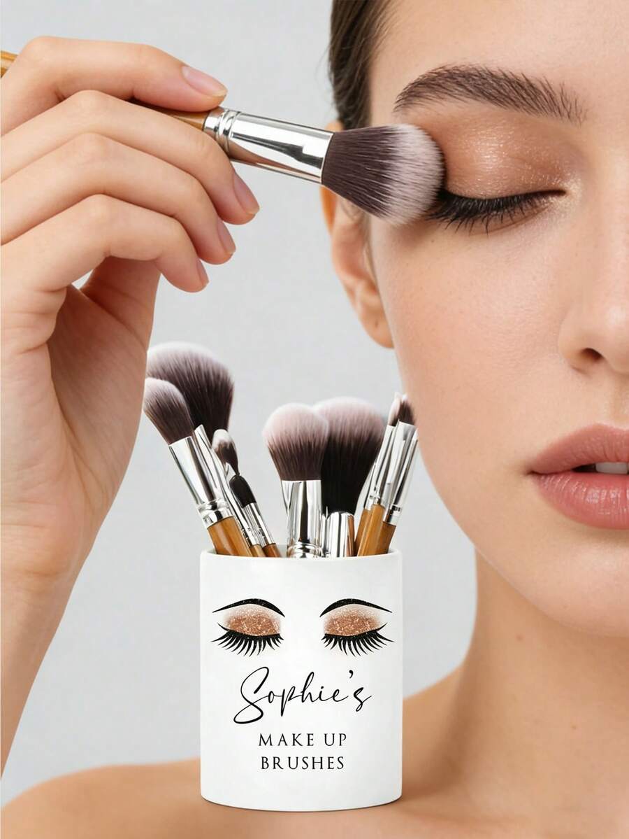 Personalized Makeup Brush Holder, Personalized Comfortable & Convenient Makeup Brush Set, With Personalized Name Combination Bag - Multicolor - View 1