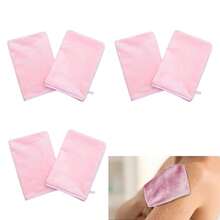 沐浴去角质手套，带挂环的身体去角质手套，用于沐浴、面部水疗、洗手、深层清洁去除死皮的磨砂去角质手套，男女通用