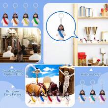 24-120个迷你耶稣钥匙扣，耶稣爱你迷你耶稣摆件，适合作为教堂洗礼礼物、复活节彩蛋填充物等。 - 彩色 - 查看 3