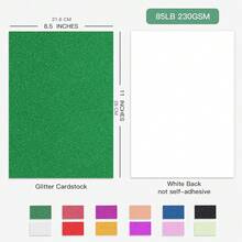 60 Sheets Glitter Cardstock 8.5 X 11 Inches, 230gsm Premium Sparkling Card Stock Paper 12 Colors For Card MaFKing Wedding Birthday Craft Party Decor Schoolsss Student Supplies (Assorted Colors) - 顏色多樣 - 查看 3