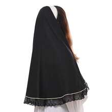 Chu 1rch Nun Wimples Hat Nun Veil Headband For Demonic Nun Costume - 黑色2 - 查看 5