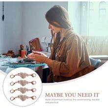 4 Piezas Extensor De Joyera Para Collar, Pulsera Y Tobillera, Broche De AleaciN Con DiseO De CorazN, FCil De Ajustar Y Desmontar, DecoraciN Para ReparaciN De Joyas - Rosa de oro - Ver 6