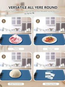 Electric Warming Tray - Whole-Surface Heating, Rollable & Portable, Premium Silicone Nano-Material, 3 Temperature Settings, Auto Shut-Off - Ideal For Gatherings, Parties, And Everyday Use - US A Type Plug(110-127V) - View 6