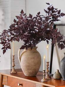 2包仿真商陆叶喷雾，李子色商陆枝叶，秋季仿真丝喷雾植物，适用于家居花瓶、婚礼、花园、农舍、餐桌、壁炉架等室内外装饰，可用于感恩节、万圣节、圣诞节装饰、派对、家居装饰、房间装饰等。 - 彩色 - 查看 7