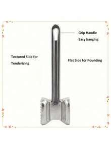 Stainless Steel Meat Tenderizer, Double-Sided Meat Pounder - Meat Mallet For Home Use