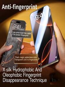 3片装防尘钢化玻璃屏幕保护膜，兼容 17 Pro Max、17 Air、16 Pro Max、16 Plus、15 Pro Max、14、13和12/11，超高清清晰度，9H+硬度钢化玻璃，防刮擦，自动对齐套装 - 無色 - 查看 3