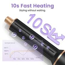 UKLISS Herramienta de peinado multifuncional mejorada 5 en 1 de 2026 | 5 cabezales desmontables + 3 controles de temperatura (bajo/medio/alto) | Rizador automático y peinado completo (rizar/ondular/alisar/suavizar/dar volumen/hacia adentro/hacia afuera de las puntas)