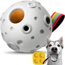 Dog Chew Toys Aggressive Chewers Large Medium Breeds Dog Puzzle Toys Interactive Treat Dispensing Slow Feeder Indestructible Durable  Rubber Teeth Clean Dog Toys White - 白色 - 查看 1