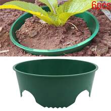 6Pcs Planting Grow Rings Plastic Plant Watering Protective Round Edging For Vegetables, Herbs And Flowers - Green - View 1