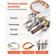 Gas Pilot Assembly, OE 4021-732, 25660 Fireplace Gas Pilot Assembly, Natural Gas Ignition Replacement With Pilot Tube, Thermocouple, Thermopile, Wires, Compatible With Heatilator Models - 4021-732 - Xem 2