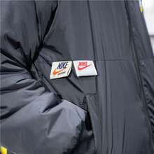 Nike Unisex Full-Zip Reversible Windbreaker Jacket, Crinkle Woven Lining, Lightweight Color Block Activewear Outerwear, Oversized Sports Logo Design, No Shrinkage/Fading Long Sleeve Drawstring Hooded Streetwear Top For Men & Women - 黑色 - 查看 5