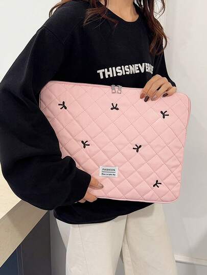 Multi-Size Laptop Bag With Bow, Laptop Sleeve Protective Case Fits 13 13.3 14 15 16 Inch Laptop, Notebook, Chromebook, Suitable For Women, Great Gift For Teachers, Backpack, College, Back To School, Classroom And Laptop Sleeve Laptop Case Laptop Cover Computer Bag Water Resistant Travel Essentials