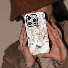 [Enviado desde México]Funda de Teléfono 2 en 1 con Acabado Mate, Robusta, Resistente a Impactos, Protección de Moda, Compatible con los modelos de  16, 15, 14, 13, 12, 11, 8, 7, Plus, Pro, Max, Ideal para Amigos, Accesorios de Teléfono de Moda, Excelentes Regalos de Cumpleaños. - Blanco - Ver 6