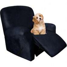 Trugenix-Recliner Sofa Covers - Leather Like Recliner Sofa Covers 3 Seater Recliner Couch Covers For 3 Cushion Couch 8 Pieces Washable Stretch Reclining Sofa Slipcovers (Brown)-GP - 02-海軍藍 - 查看 8