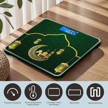 带高清液晶显示屏的浴室秤，高精度体脂秤，电子秤 - 耐用、精准、USB供电，是送礼的最佳选择 - 彩色 - 查看 3