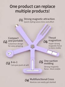 SHANGFEIYA 8-In-1 Purple Nail Art Magnet, Multi-Functional Glass Beads & Cat Eye Nail Polish Gel, Specially Designed Strong Magnet