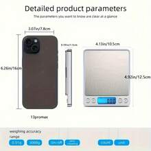 高精度（0.01克）电子食品秤，厨房秤，烘焙秤。使用2节AAA电池。可自由切换多种单位，带液晶显示屏。不锈钢表面，防水防尘，耐磨，适用于家庭烘焙和烹饪，是厨房必备的称重工具。 - 銀色 - 查看 6