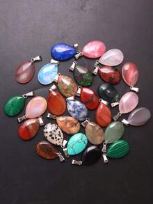 5颗/10颗/20颗/50颗水滴形天然石吊坠散珠泪滴形饰品，适用于DIY项链耳环首饰配件制作 - 水滴吊墜 - 查看 1