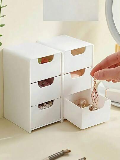 2026 New White Multi-Layer Drawer Storage Box! Layered Slanted Design, , Flexible Space Expansion, Perfect Storage Solution! White Multi-Layer Slanted Storage Box, Available In Multiple Colors, Suitable For All Home Sizes