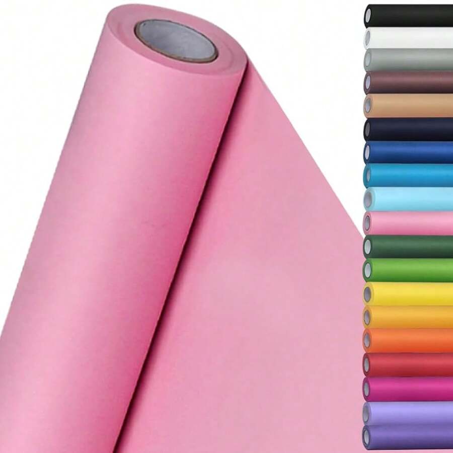 SMART&CASUAL 15\ X 450\ (37.5') Kraft Paper Roll For Art Craft Supplies Gift Wrapping Moving PacFKing Painting Drawing Paint Easel Poster Chart Paper (Light Pink, 15\ W X 450\ L (37.5')) - 淺粉紅色 - 查看 1